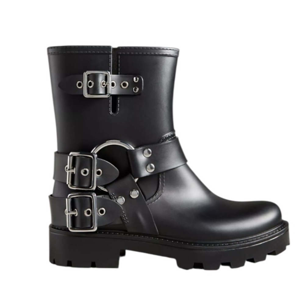 NWT Jeffrey Campbell Black wellie Boots - Picture 2 of 9